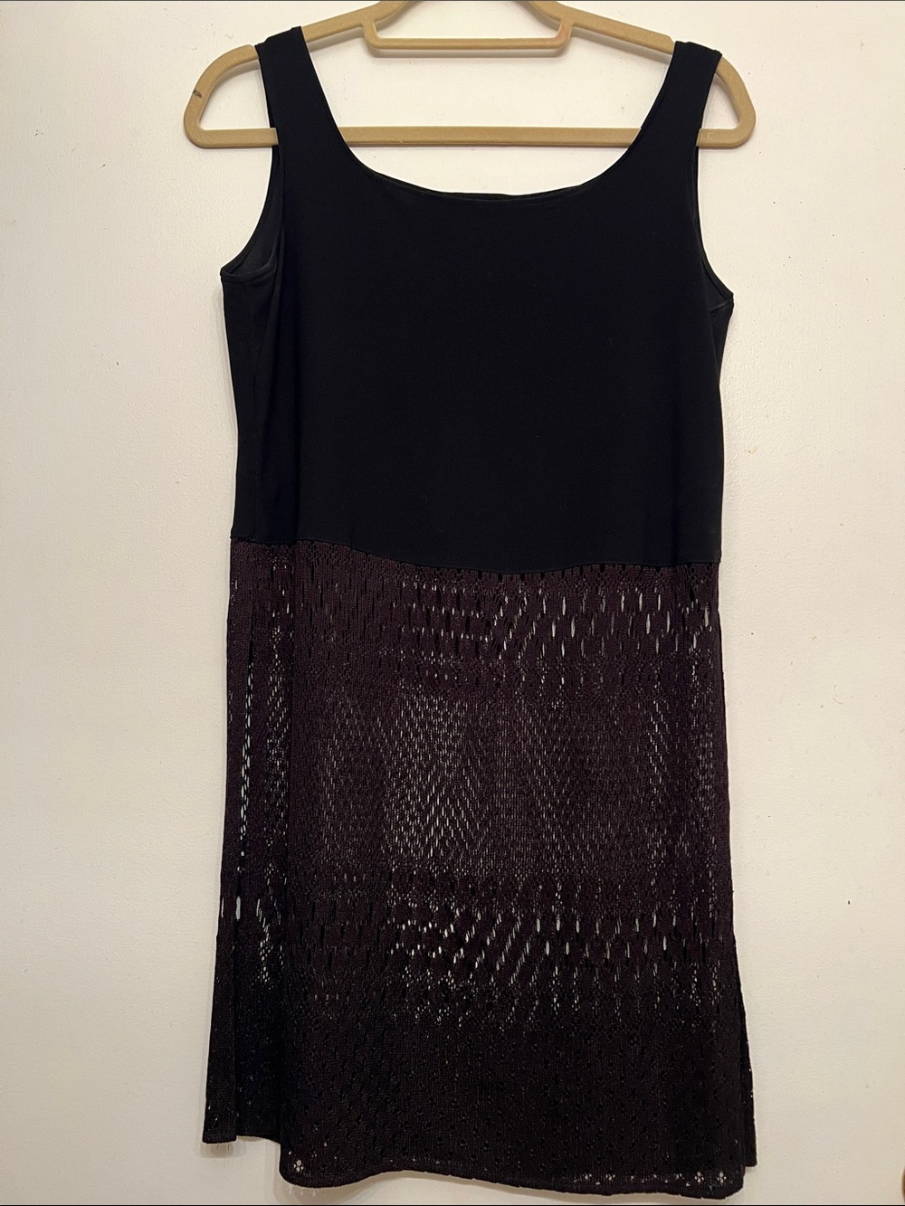 Black Tank Bodice Tunic  with  Crochet Skirt